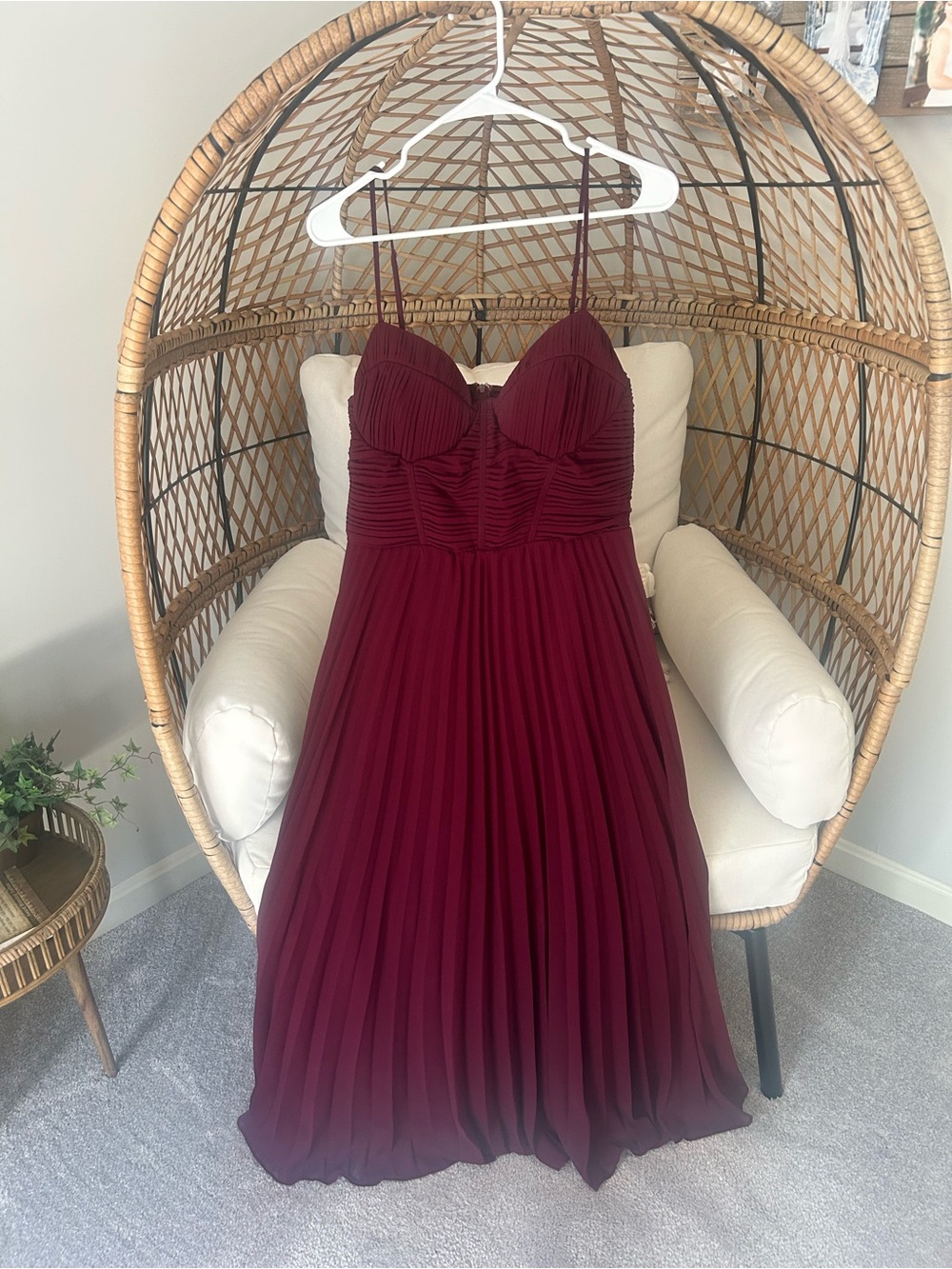 Burgundy wedding guest dress